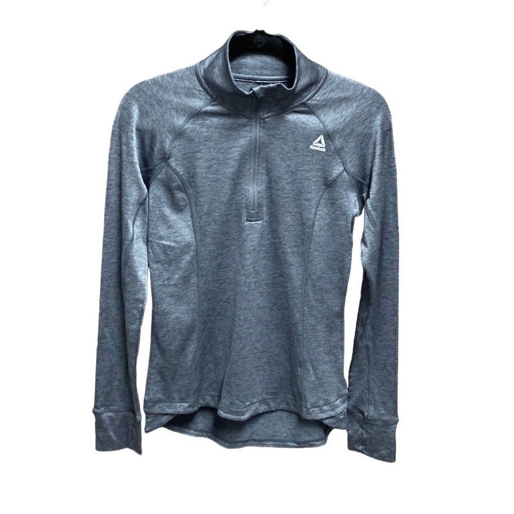 Reebok Grey Heather Elite Half Zip Slim Fit Pullover Size Small NEW